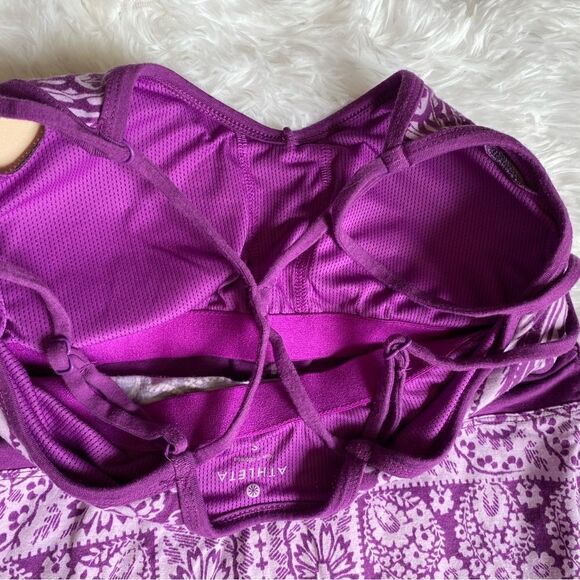 Athleta Majestic Paisley Tunic Tank Top Women’s Size Small Purple White Strappy - Picture 5 of 8